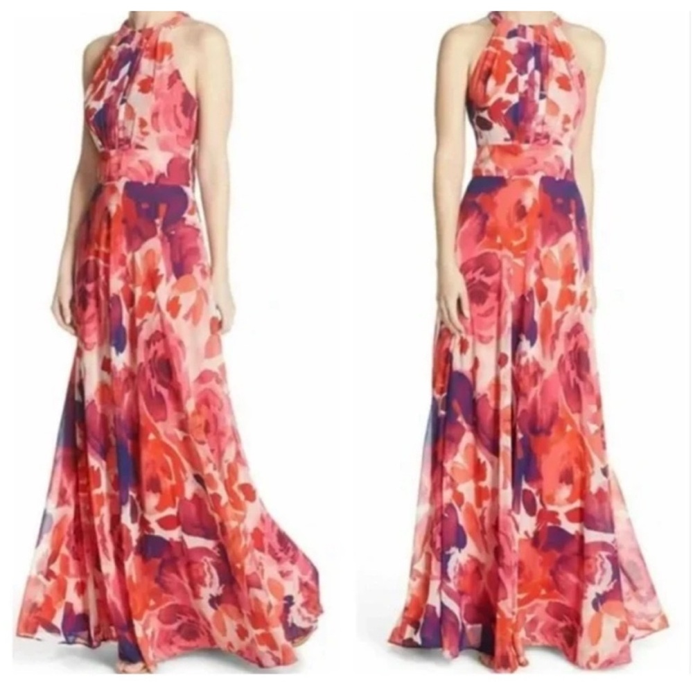 Eliza J Floral Halter Maxi Dress